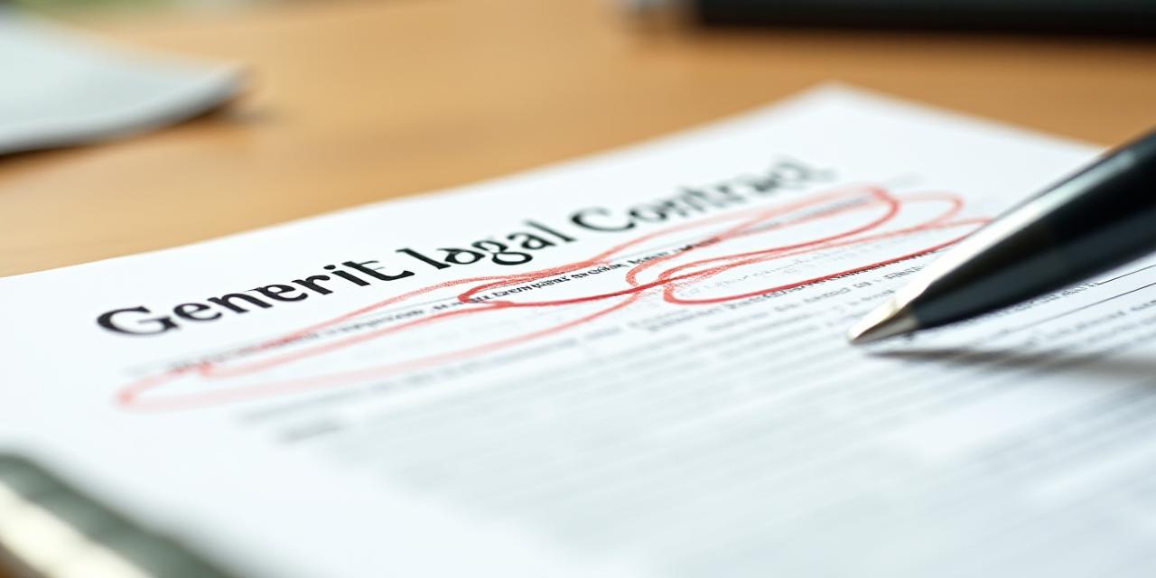 Close-up of a generic legal template with red ink highlighting missing clauses